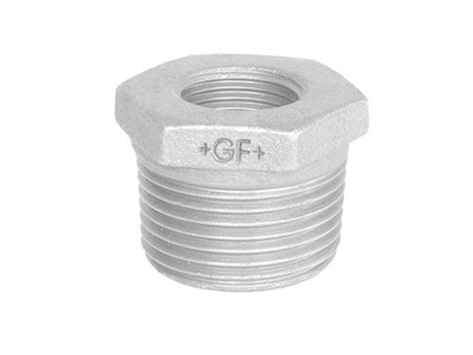 +GF+ Reducing bush galvanized concentric 1 1/2 x 1 1/4 +GF+ Reducing bush galvanized concentric 1 1/2 x 1 1/4